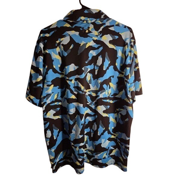 Under Armour The Playoff Polo Shirt Loose Fit Blue & Black Camo Print L - Picture 2 of 3